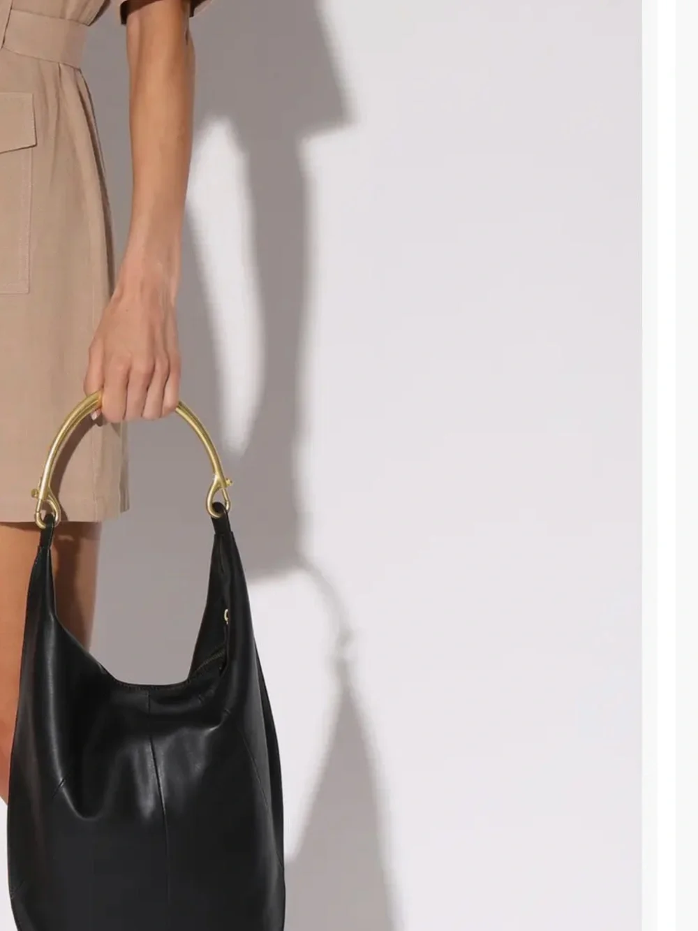 Walter Baker Black Leather Hobo with Yellow Top Handle